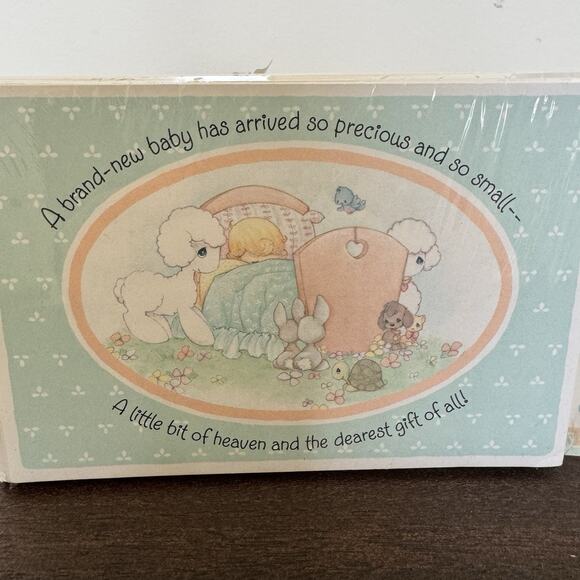 VTG Hallmark Precious Moments New Baby Birth Announcements Boy Or Girl Set Of 8 - Picture 10 of 11
